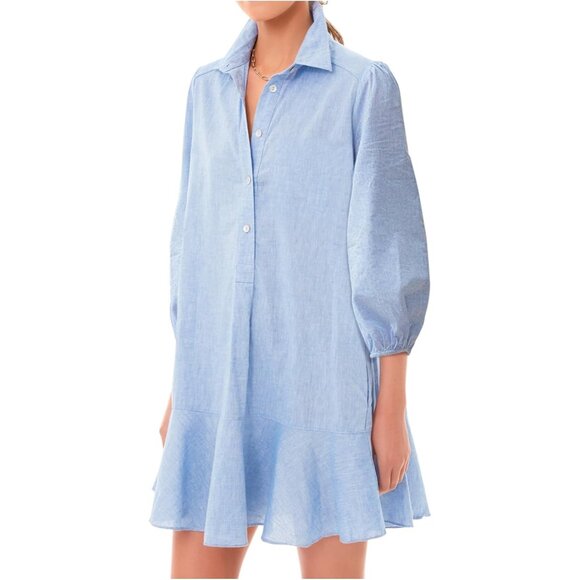 flowy button down dress Flowy Button Down Dress Blue / Large